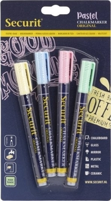 Picture of Securit Chalkmarker Securit Original pastel 1-2mm rund spids 4stk/pak - (4 stk.)