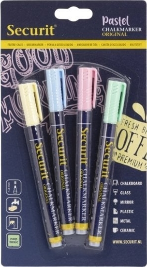 Picture of Securit Chalkmarker Securit Original pastel 1-2mm rund spids 4stk/pak - (4 stk.)