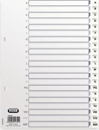 Picture of Segregator Elba Elba 400020999, Alphabetic tab index, Polypropylene (PP), White, Portrait, A