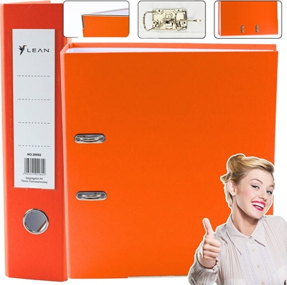 Attēls no Segregator LeanToys Segregator Na Dokumenty A4/75mm Pomaraczowy LEAN Toys