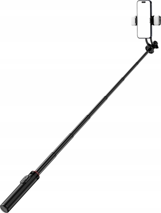 Attēls no Selfie stick Hurtel Selfie stick WC12YDS teleskopowy tripod 1.3m ze stopu aluminium z podwójn lamp i uchwytem na telefon - czarny
