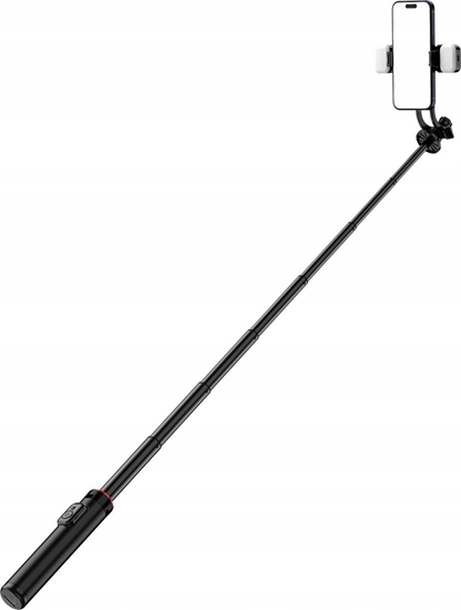 Picture of Selfie stick Hurtel Selfie stick WC12YDS teleskopowy tripod 1.3m ze stopu aluminium z podwójn lamp i uchwytem na telefon - czarny