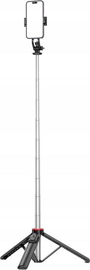 Изображение Selfie stick Hurtel Selfie stick WC13YDS teleskopowy tripod 1.3m z podwójn lamp i uchwytem na telefon - czarny