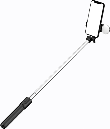 Attēls no Selfie stick Hurtel Selfie stick WR1YXS teleskopowy tripod 0.71m z okrg lamp - czarny