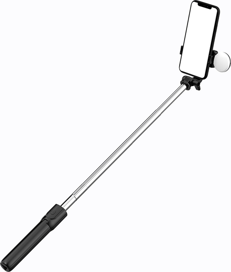 Picture of Selfie stick Hurtel Selfie stick WR1YXS teleskopowy tripod 0.71m z okrg lamp - czarny