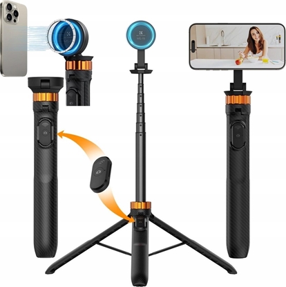 Attēls no Selfie stick Kf Kijek Selfie Stick Statyw 162cm Na Magnes Magsafe Telefon Smartfon + Pilot / Kf09.139
