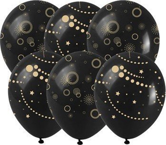 Изображение Selgros Balony ze zotym nadrukiem (6 szt.)