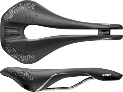 Picture of Selle Italia Siodo NOVUS SUPERFLOW ENDURANCE S (id match - S3) Ti 316 Tube 7 Fibra-tek Czarne (SIT-080H503IKC001)