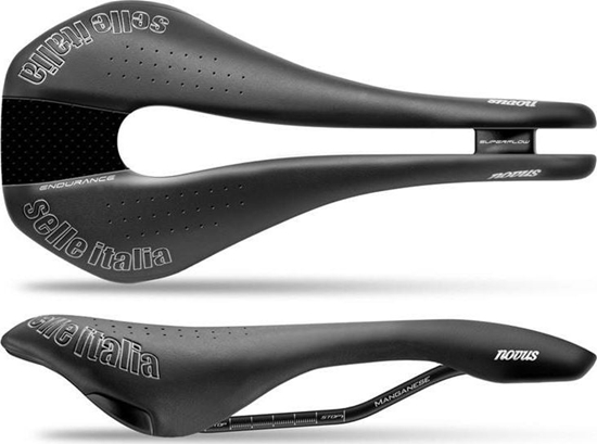 Picture of Selle Italia Siodo SELLE ITALIA NOVUS SUPERFLOW ENDURACE TM S (id match - S3) manganese tube 7, duro-tek, czarne (NEW)