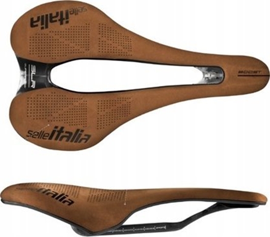 Picture of Selle Italia Siodo SELLE ITALIA SLR BOOST KIT CARBONIO, Superflow S (id match S3), Carbon Rail+10mm, Nubuk Line Limited Edition (NEW)
