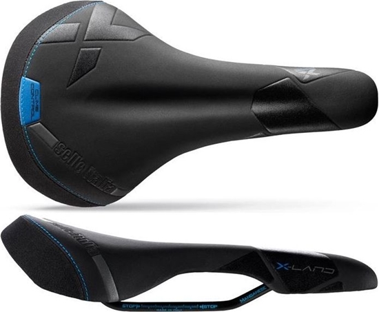 Picture of Selle Italia Siodo SELLE ITALIA X-LAND E-BIKE TM L (id match - L1) Manganese Tube 7, fibra-tek - Mokka, 280g czarno-niebieski (NEW)