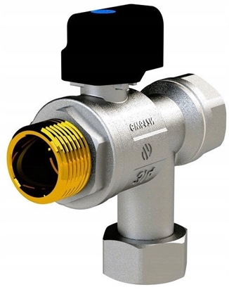 Attēls no SENA VA30 Zawór kulowy ktowy do kotów 3/4 GW x 3/4 RN z filtrem pokr. motylk.