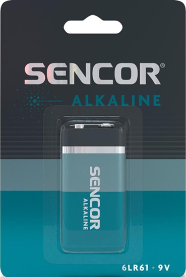 Изображение Sencor Bateria alkaliczna, 6LR61, 6LR61, 9V, Sencor, blistr, 1-pack