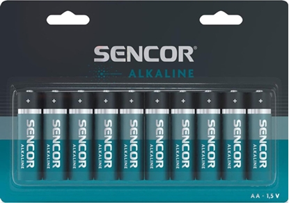 Picture of Sencor Bateria alkaliczna, AA (LR6), AA, 1.5V, Sencor, blistr, 10-pack