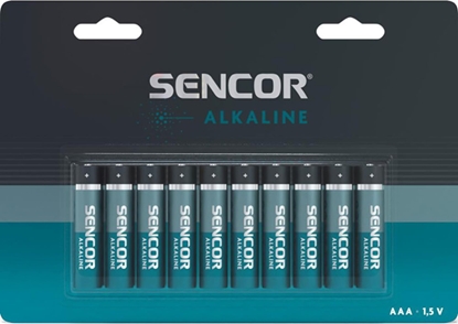 Picture of Sencor Bateria alkaliczna, AAA (LR03), AAA, 1.5V, , blistr, 10-pack