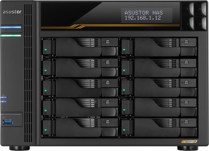 Picture of Serwer plików Asustor LOCKERSTOR 10 Gen3 AS6810T 10-bay, AMD Ryzen V3C14 Cztery rdzenie 2.3GHz, 16G ECC DDR5, 4x M.2 PCIe (NVMe), 2x 10 GbE, 2x 5 GbE
