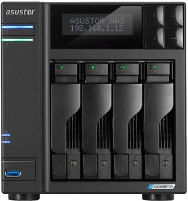 Picture of Serwer plików Asustor LOCKERSTOR 4 AS6704T 4-bay, Intel Celeron N5105 Czterordzeniowy 2.0GHz, 16GB RAM DDR4. 4x M.2 PCIe (NVMe), 2x 2.5 GbE. 2x USB 3.2. HDMI 2.0b; 1xPCIe
