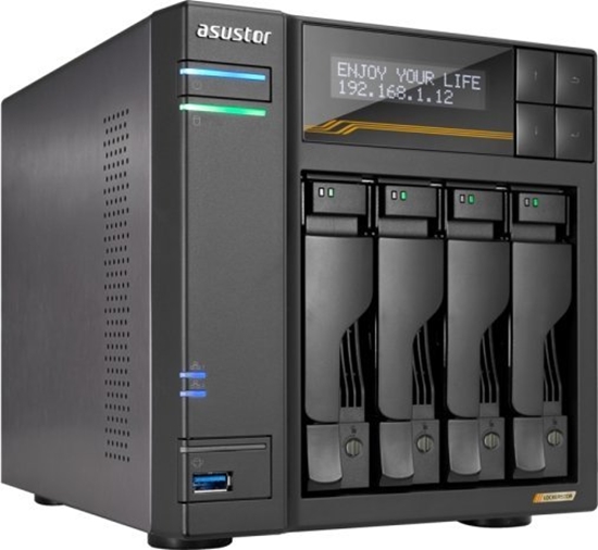 Picture of Serwer plików Asustor LOCKERSTOR 4 Gen3 AS6804T 4-bay, AMD Ryzen V3C14 Cztery rdzenie 2.3GHz, 16G ECC DDR5, 4x M.2 PCIe (NVMe), 2x 10 GbE, 2x 5 GbE,