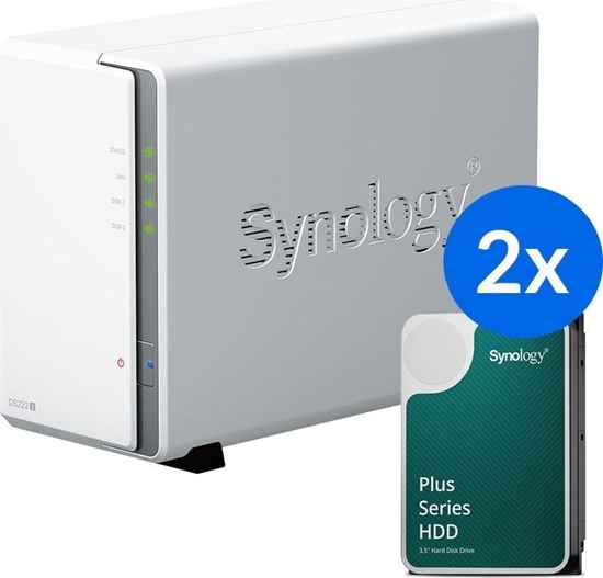 Picture of Serwer Synology Synology DS223j /12T | 2-zatokowy serwer NAS w zestawie z dyskami o cznej pojemnoci 12TB, Tower