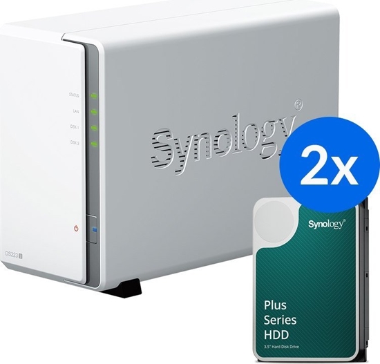Picture of Serwer Synology Synology DS223j /24T | 2-zatokowy serwer NAS w zestawie z dyskami o cznej pojemnoci 24TB, Tower