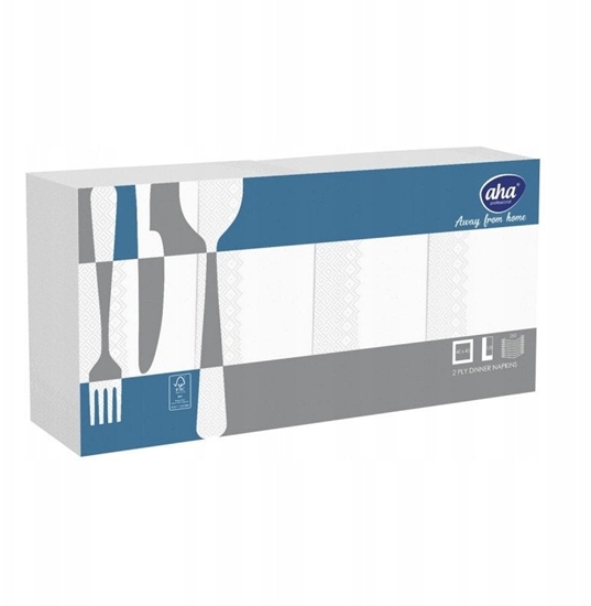 Picture of Serwetki AFH AHA, 2-warstwowe, skadanie 1/8, 40x40cm, 250 szt., biae