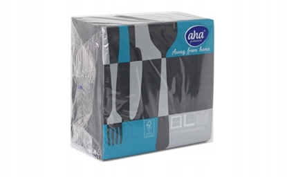 Picture of Serwetki AFH AHA, 3-warstwowe, skadanie 1/4, 40x40cm, 100 szt., czarne