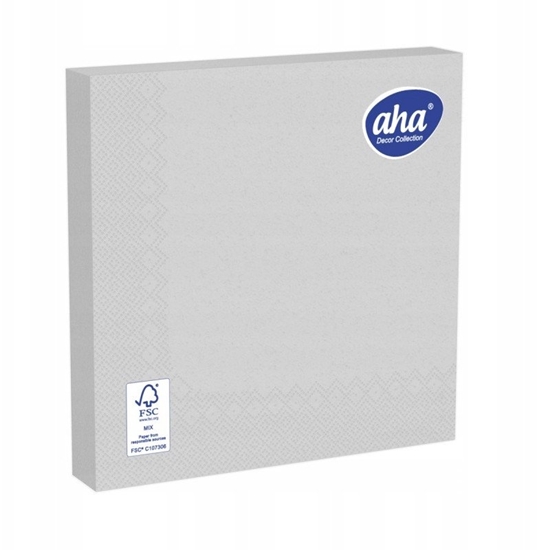 Picture of Serwetki AHA, 3-warstwowe, skadanie 1/4, 33x33cm, 20 szt., srebrne