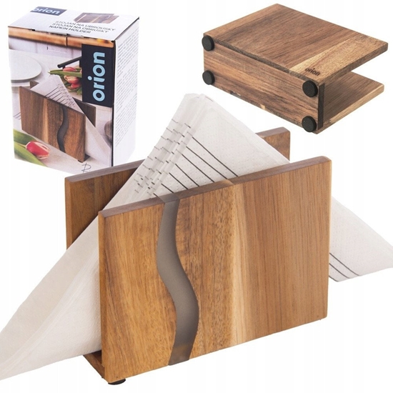 Picture of Serwetnik Pojemnik na Serwetki Drewniany Solidny ORION 12 x 8,5 x 4,5 cm