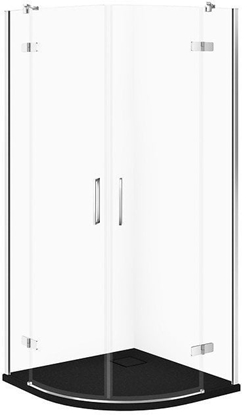 Attēls no SET C615 KABINA CITY PÓOKR CHROM 80X80X195+TAKO SLIM CZARNY MAT WIR