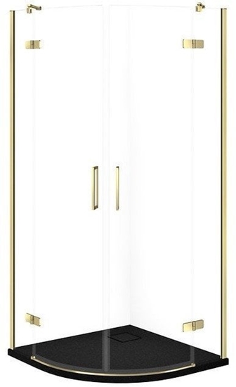 Picture of SET C623 KABINA CITY PÓOKR ZOTA 90X90X195+TAKO SLIM CZARNY MAT WIR