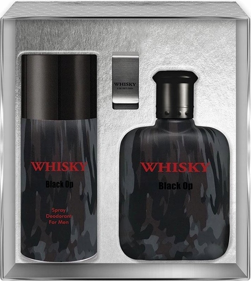 Изображение SET EVAFLOR Whisky Black Op EDT spray 100ml + EDT spray 20ml EDT + CLIP