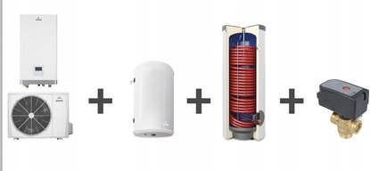 Picture of SG-000062S  PRIMA ( 09-420810 ) SPLIT, PRIMA S 8GT ( 09-410800 )  + WYMIENNIK 200L ( 26-208107 )  + BUFOR 60L ( 70-067000 ) + ZAWÓR TRÓJDROGOWY ( M-006896 )  + KOMPLET ELEKTRYCZNY GE ( 41-020012 )  +  MODU SINUM LITE ( 09-000012 )   GALMET
