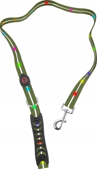 Picture of SIGNAL LEASH - Smycz z kolorow iluminacj LED dla rednich i duych psów, ciemno zielona