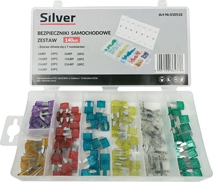 Изображение Silver BEZPIECZNIKI 3-30A 130szt. /SILVER
