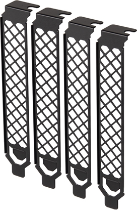 Изображение SilverStone SilverStone SST-Aeroslots-2B - PCI Slotblenden, 4 Stück - schwarz