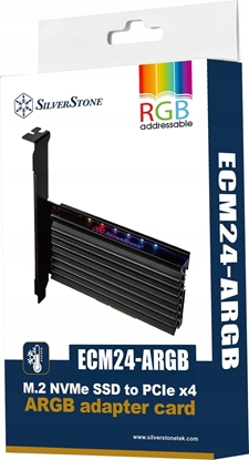 Attēls no SilverStone SilverStone SST-ECM24-ARGB - PCI-E Gen4 Erweiterungskarte zu M.2 (NGFF) - mit Kühler, ARGB