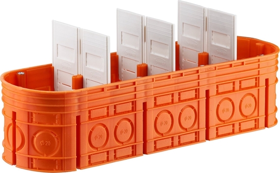 Picture of Simet Puszka podtynkowa 4-krotna MULTIWALL M4X60F 60mm pomaraczowa - 33170008