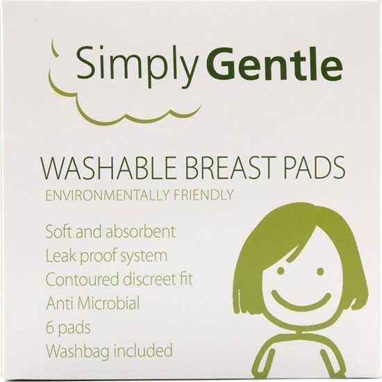 Picture of Simply Gentle Simply Gentle  Wielorazowe wkadki laktacyjne z woreczkiem  6 szt.
