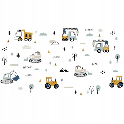 Picture of SIPO-WS63044 NAKLEJKI NA CIAN TRAKTORY  KOPARKI