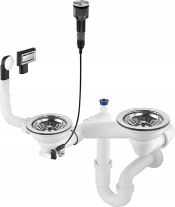 Изображение Syfon Deante Syfon do zlewozmywaka granitowego 1.5- i 2-komorowego - Space-Saver