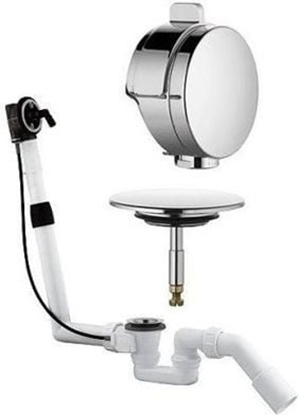 Attēls no Syfon Kludi Zestaw odpywowo-przelewowy z korkiem automatycznym chrom z napenianiem wody (2120005N00)