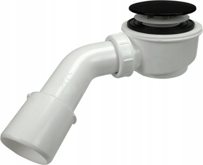 Изображение Syfon Tycner Syfon do brodzika fi50 mm, niski, czyszczony od góry, grzybek chrom czarny [1/40]