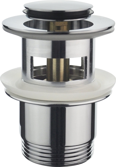 Изображение Syfon Tycner Spust umywalkowy chrom z korkiem wewntrznym klik-klak z otworem przelewowym [1/50]