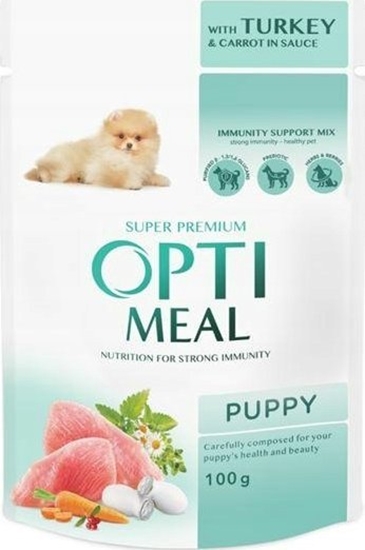 Изображение Synteza OPTIMEAL PIES sasz.100g  PUPPY INDYK      MARCHEWKA w sosie /12