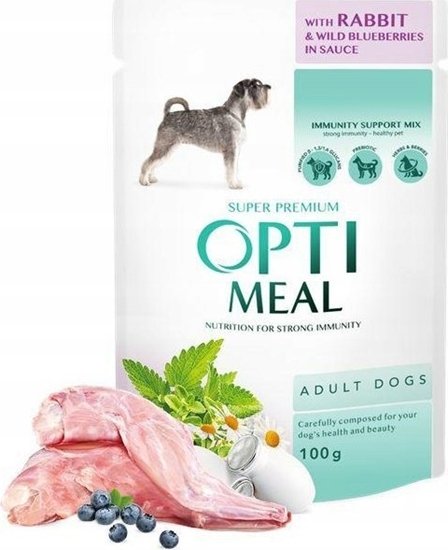 Изображение Synteza OPTIMEAL PIES sasz.100g ADULT KRÓLIK      JAGODY w sosie /12