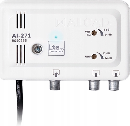 Picture of System przekazu sygnau AV Alcad Wzmacniacz antenowy wewntrzny 2 wyjcia LTE700 AI-271 ALCAD
