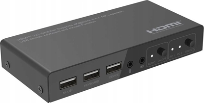 Picture of System przekazu sygnau AV MicroConnect Microconnect MC-HDMIKVM0201-4K przecznik KVM Czarny