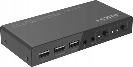 Picture of System przekazu sygnau AV MicroConnect Microconnect MC-HDMIKVM0201-4K przecznik KVM Czarny
