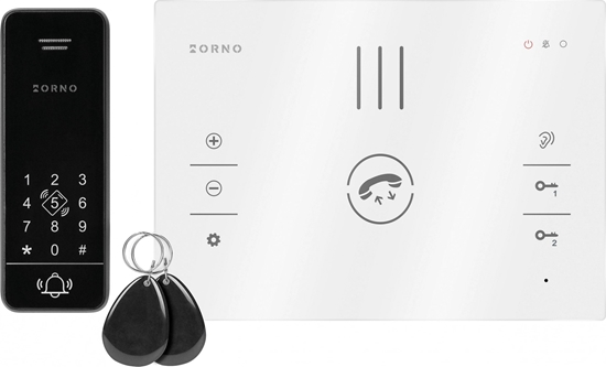 Picture of System przekazu sygnau AV Orno ERIN, zestaw domofonowy jednorodzinny, 2-yowy, szyfrator, RFID, biay