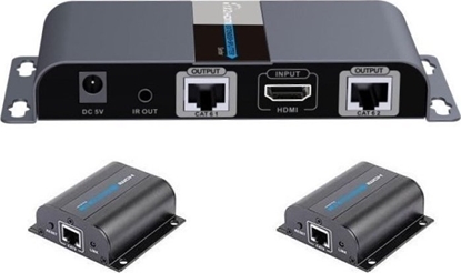 Attēls no System przekazu sygnau AV Techly HDMI 1x2 Extender/Splitter Set mit IR über RJ45 500m